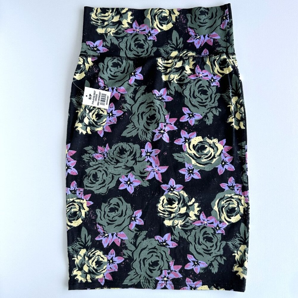 Black Floral Pencil Skirt